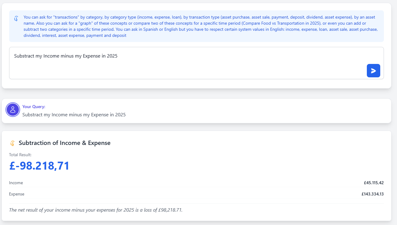 Finance chat — benchmark/result example