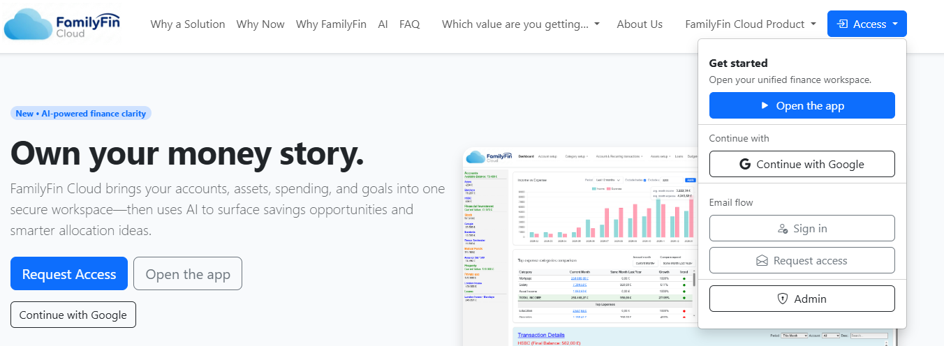 Public website — marketing/authentication overview